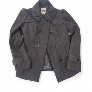 Woman grey pea coat